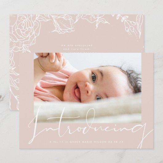 Modern White Introduction Hand Geschreven Photo Bi (Voorkant / Achterkant)