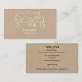 Modern White Kraft Family Cattle Boerderij Visitekaartje (Voorkant / Achterkant)