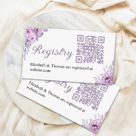 Modern White & Lavender Bridal Shower Informatiekaartje