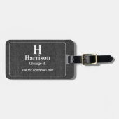  Modern White Lettering on Black Denim Print Bagagelabel (Voorkant horizontaal)