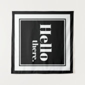 Modern White Lijst Hallo daar Typografie Wandkleed (Voorkant (horizontaal))