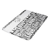 Modern White Love Typography & Entwined Hearts Badmat (Gekanteld)