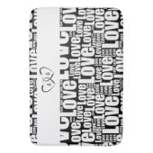 Modern White Love Typography & Entwined Hearts Badmat (Voorkant Verticaal)