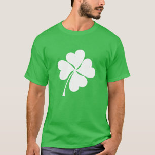Modern white Lucky Clover St. Patrick's Day T-shirt