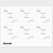 Modern White Magnolia Wedding Envelope Seal Vierkante Sticker (Vel)