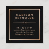 Modern White Marble Beauty Salon Vierkante Visitekaartje (Achterkant)