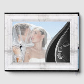 Modern White - Marble Black Abstract Gastenboek (Achterkant)