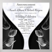 Modern White - Marble Black Abstract Poster (Voorkant)