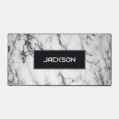 Modern White Marble Bureaumat (Voorkant)