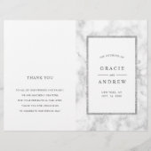 Modern White Marble Folded Wedding Programme (Voorkant)