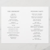 Modern White Marble Folded Wedding Programme (Achterkant)