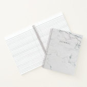 Modern White Marble Hoesje Monogrammed Journal Notitieboek (Binnen)