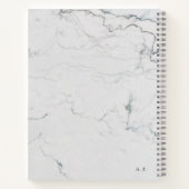 Modern White Marble Hoesje Monogrammed Journal Notitieboek (Achterkant)
