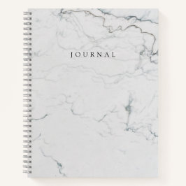 Modern White Marble Hoesje Monogrammed Journal Notitieboek