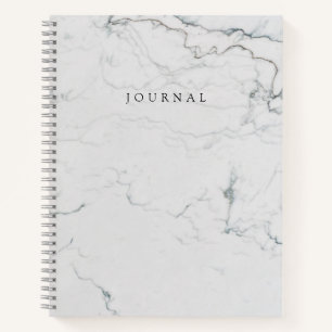 Modern White Marble Hoesje Monogrammed Journal Notitieboek