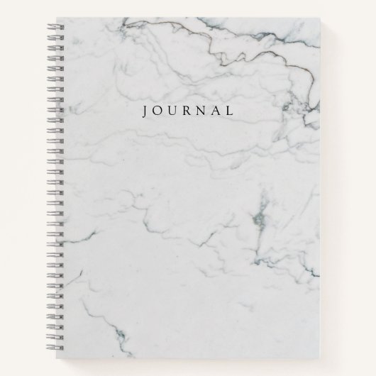 Modern White Marble Hoesje Monogrammed Journal Notitieboek (Voorkant)