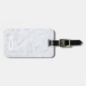 Modern White Marble Personalized Bagagelabel (Voorkant horizontaal)