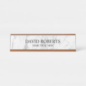 Modern White Marble Professional Bureau Naambordje (Voorkant)