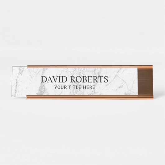 Modern White Marble Professional Bureau Naambordje (Voorkant)