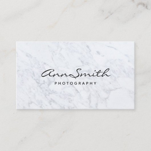Modern White Marble Visitekaartje (Voorkant)