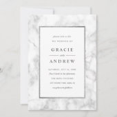 Modern White Marble Wedding Invitation Kaart (Voorkant)