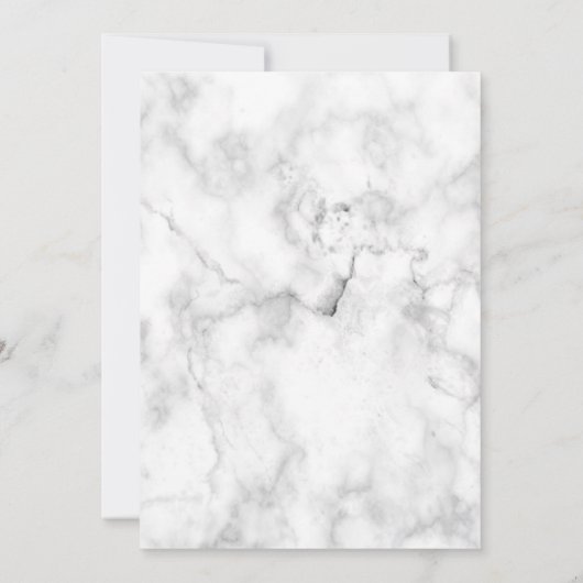 Modern White Marble Wedding Invitation Kaart (Achterkant)