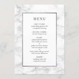 Modern White Marble Wedding Menu