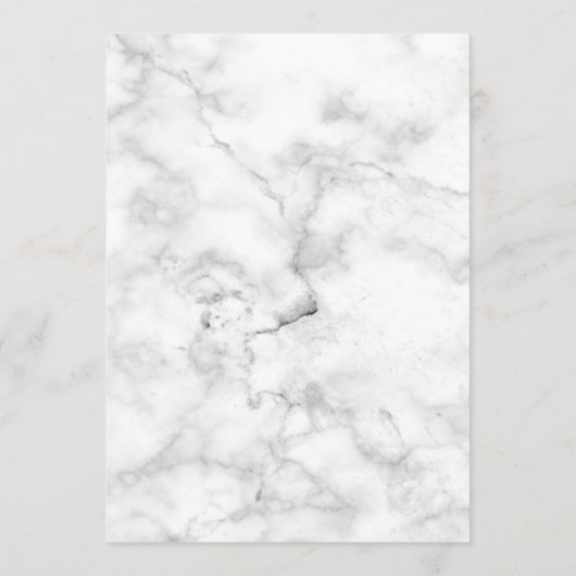 Modern White Marble Wedding Menu (Achterkant)