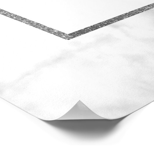 Modern White Marble Wedding Welcome Sign Poster (Hoek)