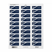 Modern White Menorah en Blue Hanukkah Adres Etiket (Full Sheet)