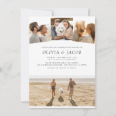 Modern White Minimalist Elegant 5 Photos Wedding Kaart (Achterkant)