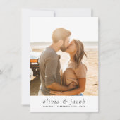 Modern White Minimalist Elegant 5 Photos Wedding Kaart (Voorkant)