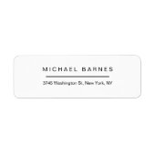 Modern White Minimalist Plain Elegant Professional Etiket (Voorkant)