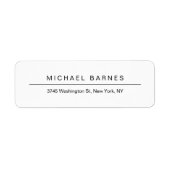 Modern White Minimalist Plain Elegant Professional Etiket (Voorkant)