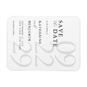Modern White Minimalist Wedding Save the Date Magneet (Horizontaal)