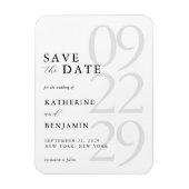 Modern White Minimalist Wedding Save the Date Magneet (Verticaal)