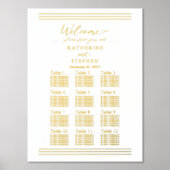 Modern White Minimalist Wedding Seating Chart Folie Afdrukken (Voorkant)