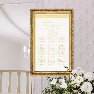 Modern White Minimalist Wedding Seating Chart Folie Afdrukken