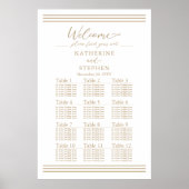 Modern White Minimalist Wedding Seating Chart Poster (Voorkant)