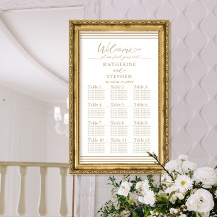 Modern White Minimalist Wedding Seating Chart Poster