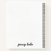 Modern White Monogram Minimalist Design Notitieboek (Achterkant)