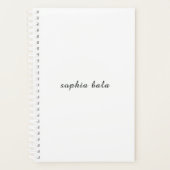 Modern White Monogram Minimalist Design Planner (Voorkant)
