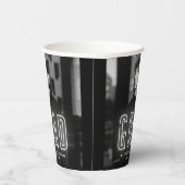 Modern White Neon Afstuderen Papieren Bekers (Rechts)