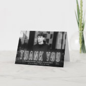 Modern White Neon Photo Afstuderen Bedankkaart (Voorkant)