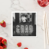 Modern White Neon Photo Afstuderen Servet (Insitu)