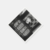 Modern White Neon Photo Afstuderen Servet (Hoek)