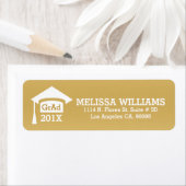 Modern White on Gold Class of 2017 Afstuderen Etiket (Insitu)