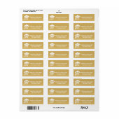 Modern White on Gold Class of 2017 Afstuderen Etiket (Full Sheet)