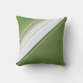 Modern White op Green Stripe Buitenkussen