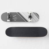 Modern White op Grey Personal Persoonlijk Skateboard (Horizontaal)